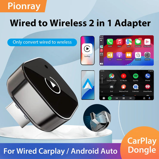 2-in-1 Wireless CarPlay / Android Auto Adapter For VW Toyota Nissan Honda Ford Benz