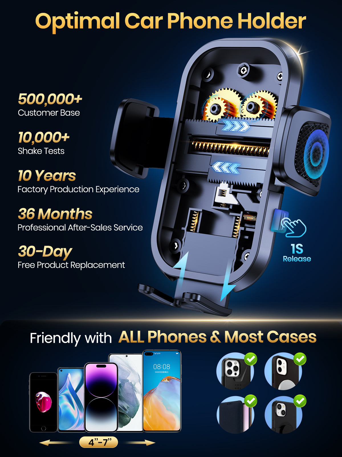 Air Vent Car Phone Holder — Easy Clamp