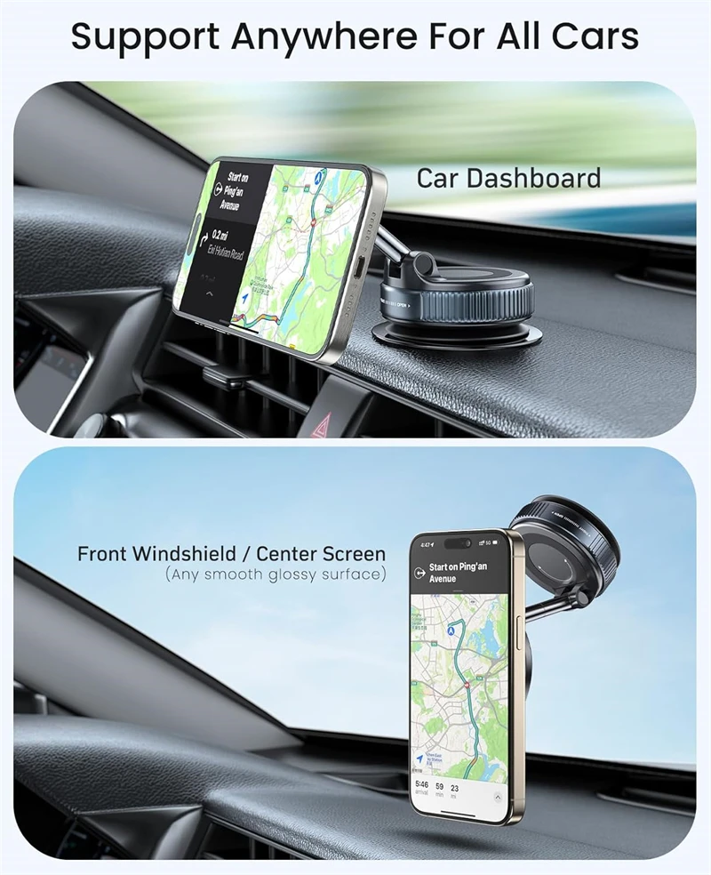 Magnetic Car Phone Holder — 360° Foldable, Multi-Angle