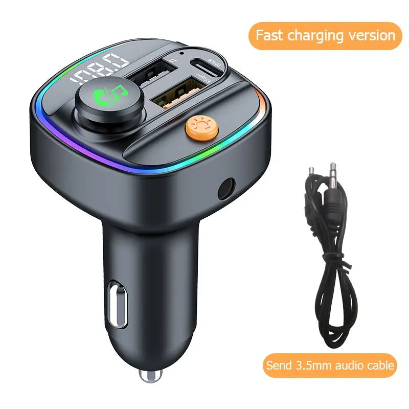 Car Bluetooth 5.3 FM Transmitter — Handsfree, PD 30W + 22.5W