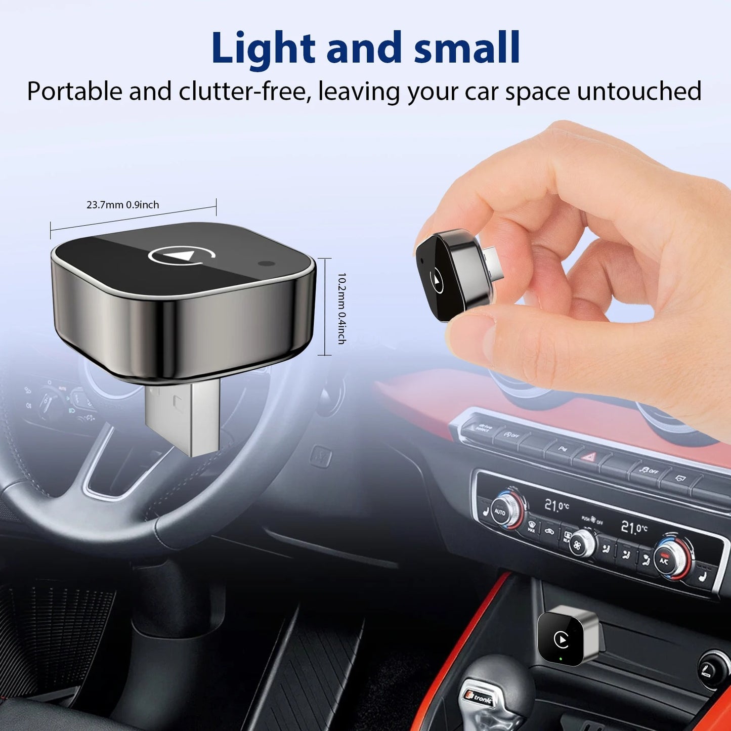 2-in-1 Wireless CarPlay / Android Auto Adapter For VW Toyota Nissan Honda Ford Benz