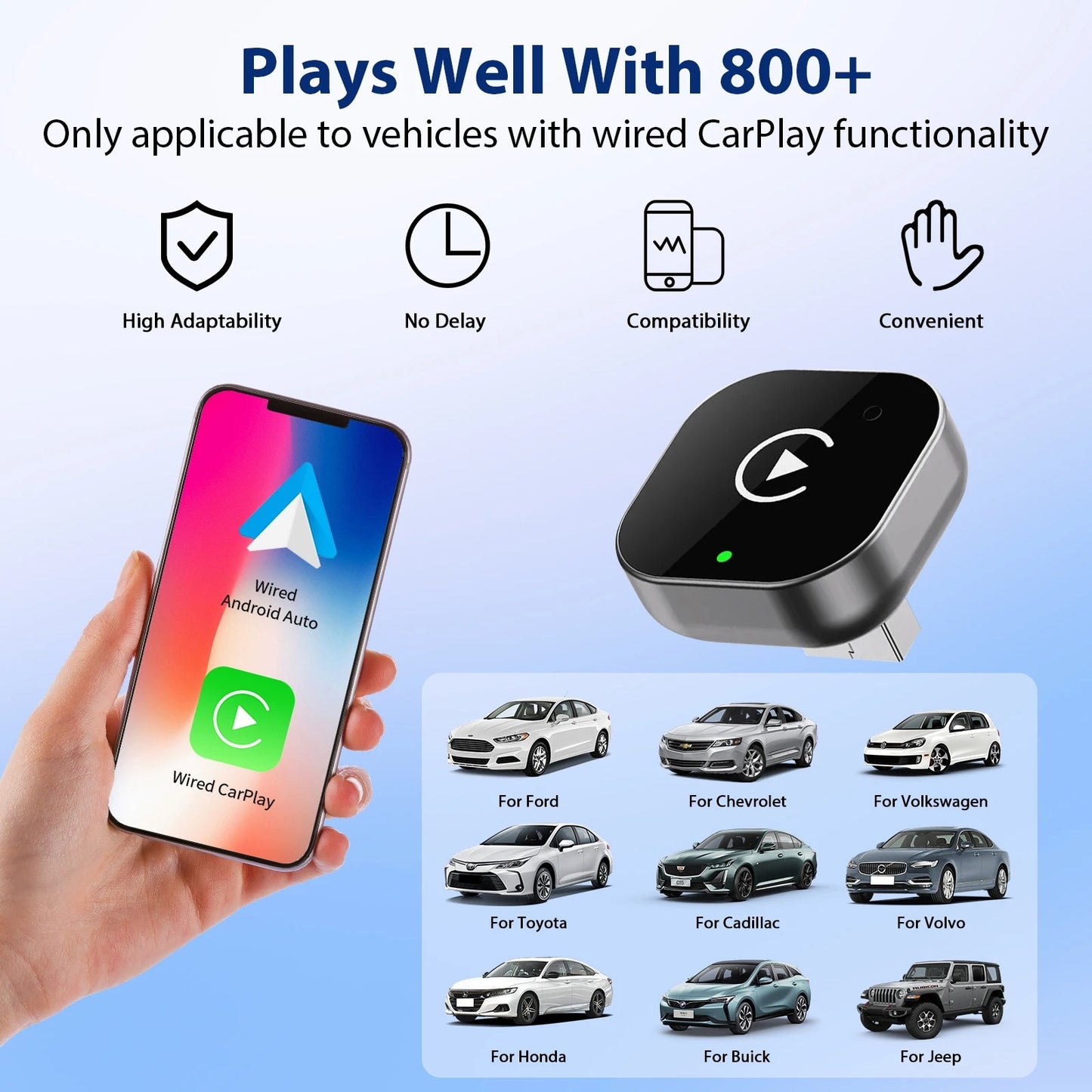 2-in-1 Wireless CarPlay / Android Auto Adapter For VW Toyota Nissan Honda Ford Benz